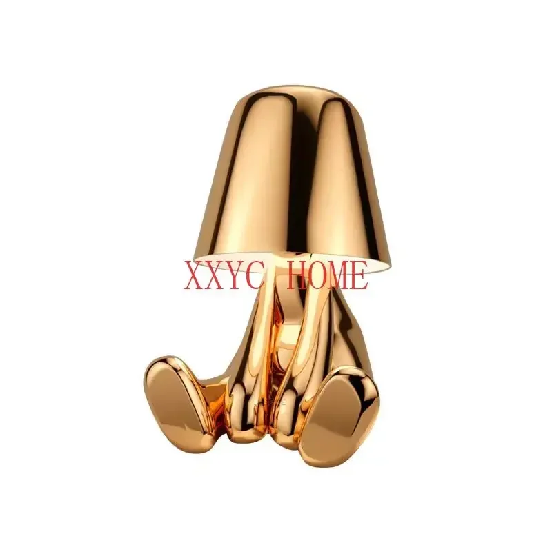 Small Gold Statue Table Lamp Bedroom Charging Small Night Lamp Italy Ins Decorative Table Lamp Decoration