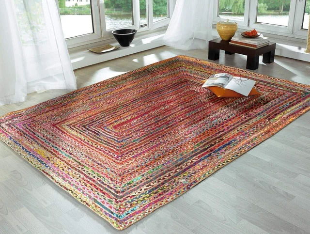 Handwoven Jute Rug Indian Bedroom Carpet Home Decor Large Rugs Braided Rectangle Rugs Rugs Living Room Home Decor 5