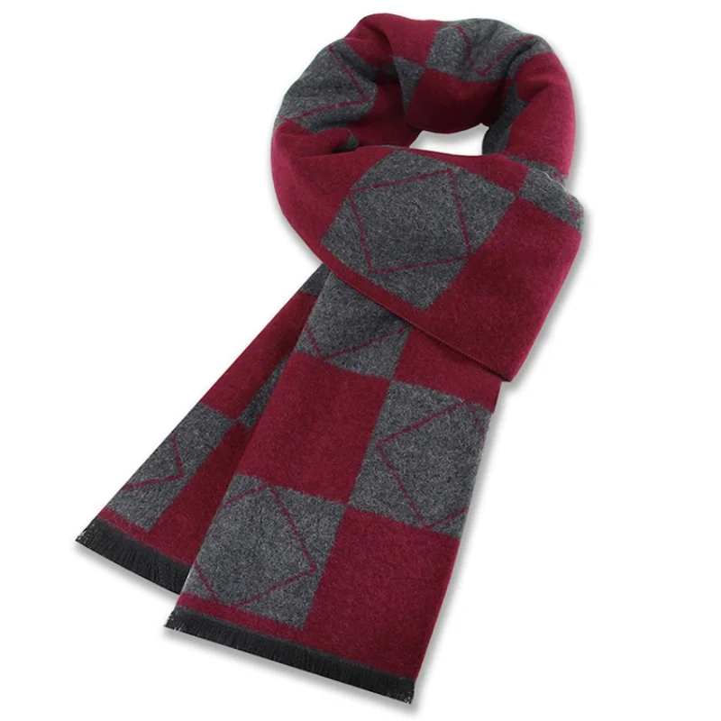 

Winter Warm Scarf Men Designer Plaid Cashmere Shawls Luxury Brand Casual Tassel Wrap Man Business Tartan Scarves Pashmina