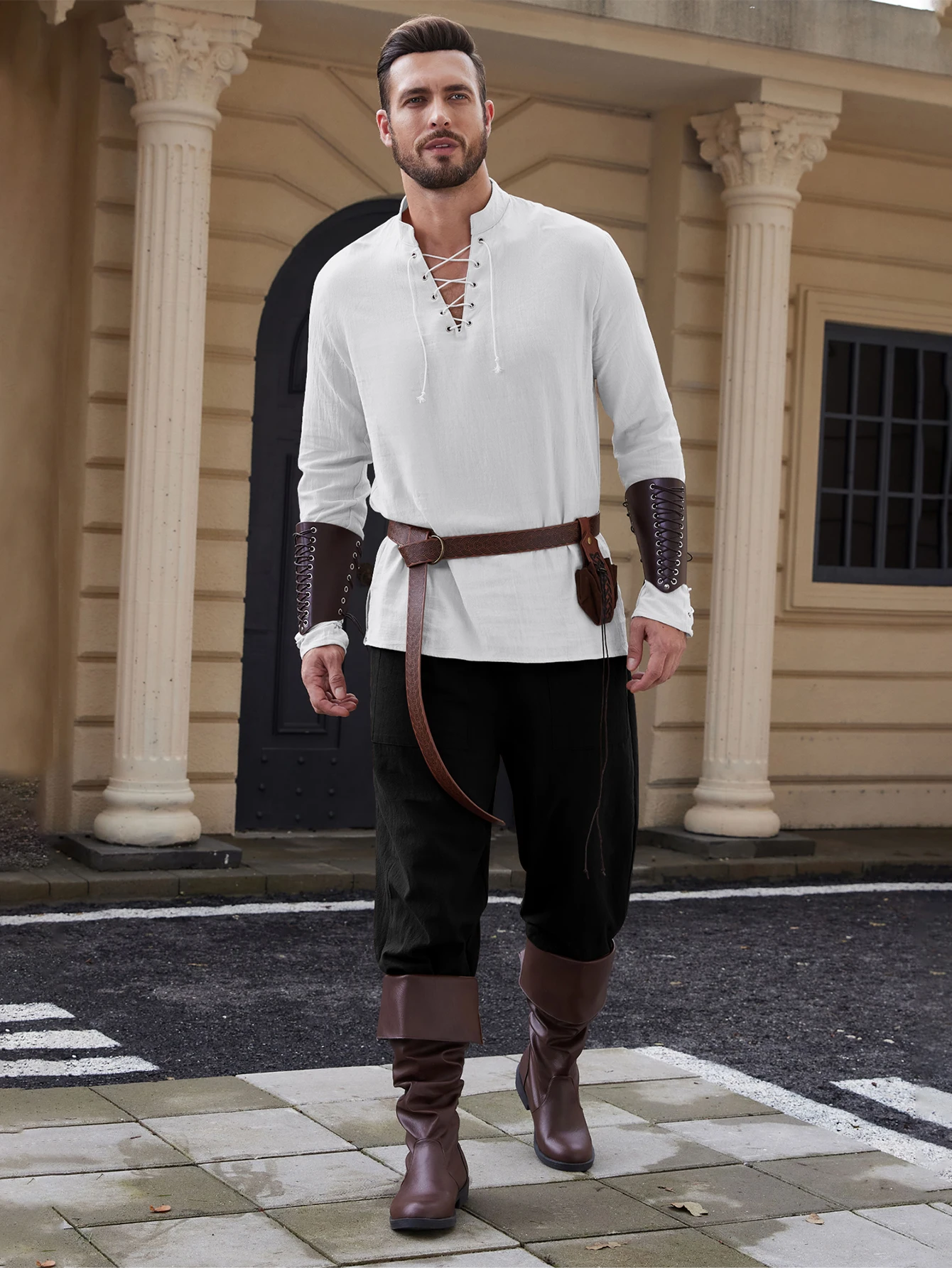 Costume Médiéval Homme - Chemise Pirate Viking - Cosplay Halloween (NEUF étiqueté)