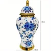 European style electroplated golden ceramic vase model room, hotel living room, light luxury handicraft decoration 5