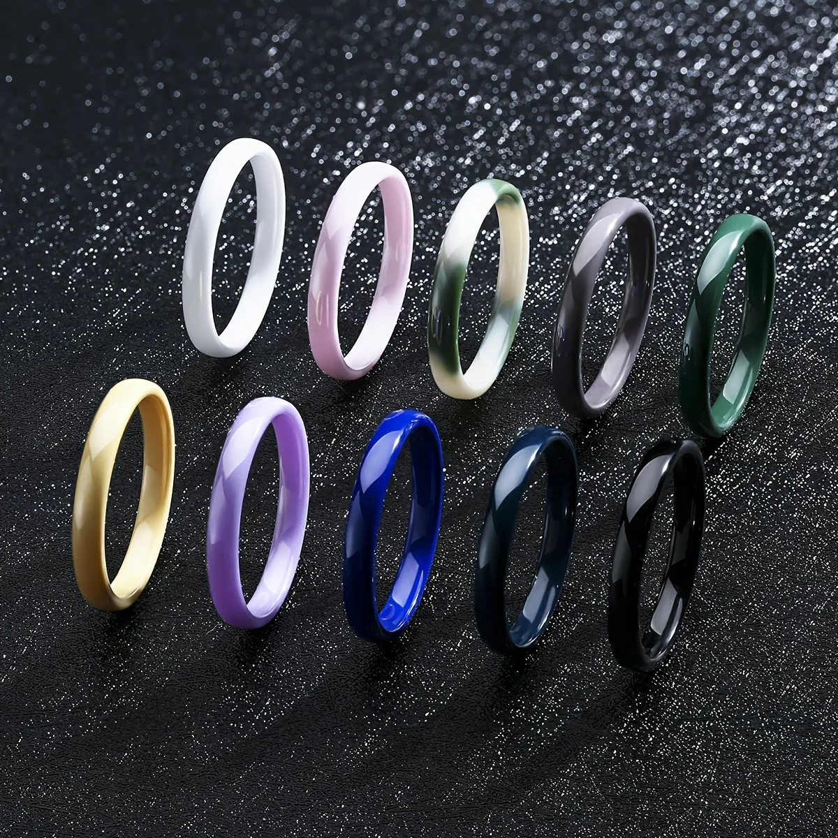 1 Piece 3mm-Wide Bio Ceramic Ring for Women and Mens Stylish and Hypoallergenic Unisex Couple Rings finger rings fashion rings fashion ring couple rings