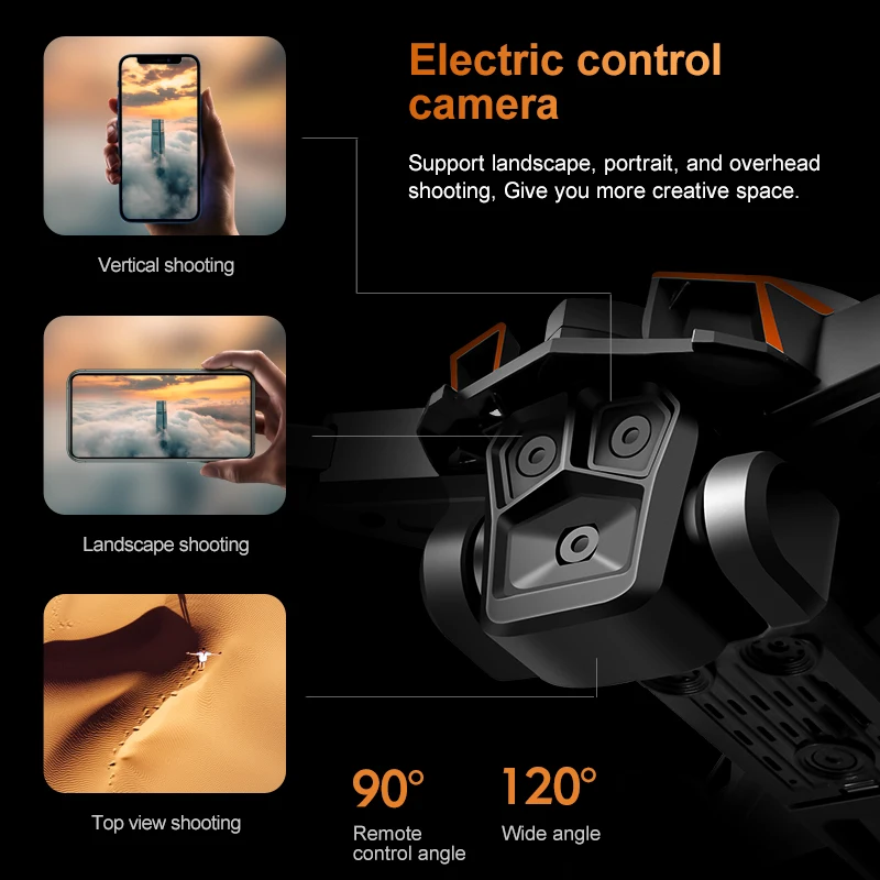 UAV K12Max With Screen Control 8K HD Camera 5G Brushless Drone Optical Flow Positioning Aerial Four-Axis