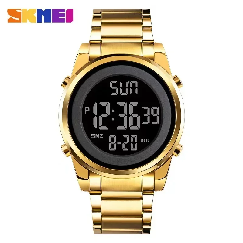 Skmei 크로노 카운트 다운 알람 시간 남성용, Reloj Hombre 디지털 2 타임 시계, 패션 LED 남성 디지털 손목시계 1611 