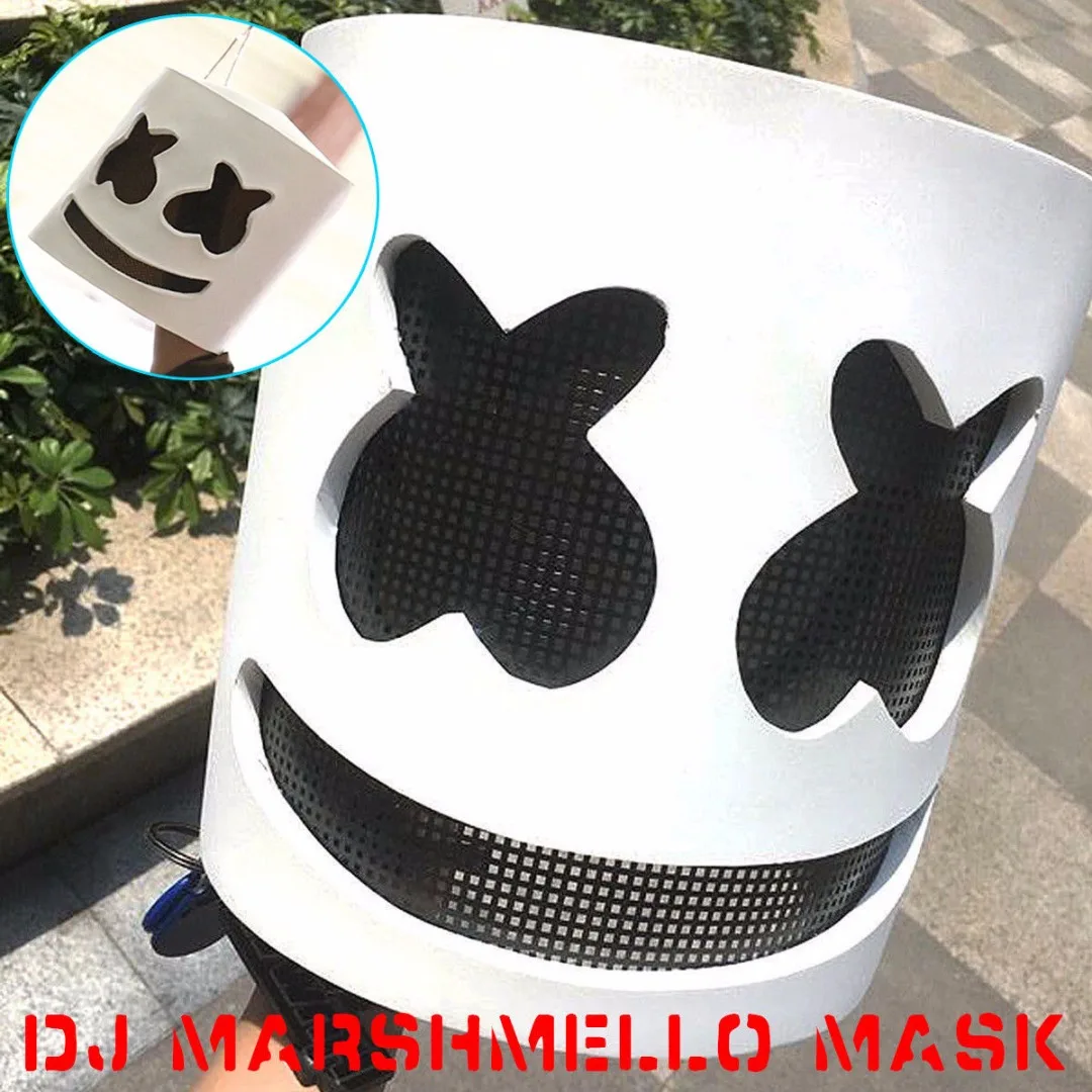New DJ Marshmello Mask Cosplay Costume Helmet For Party Electric Syllable Halloween