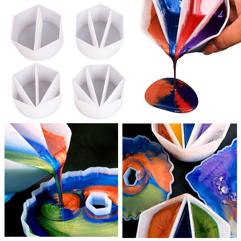 Pour Split Cup Silicone Epoxy Mix For Paint Pouring Cups DIY Acrylic