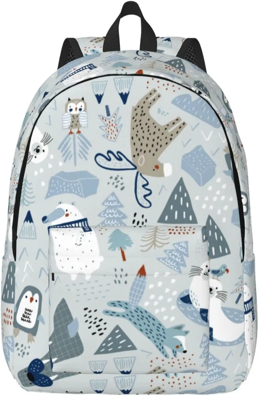 

Backpack Casual Lightweight Bear And Penguin Laptop Backpack Men Women Travel Bag Outdoor Canvas Daypack