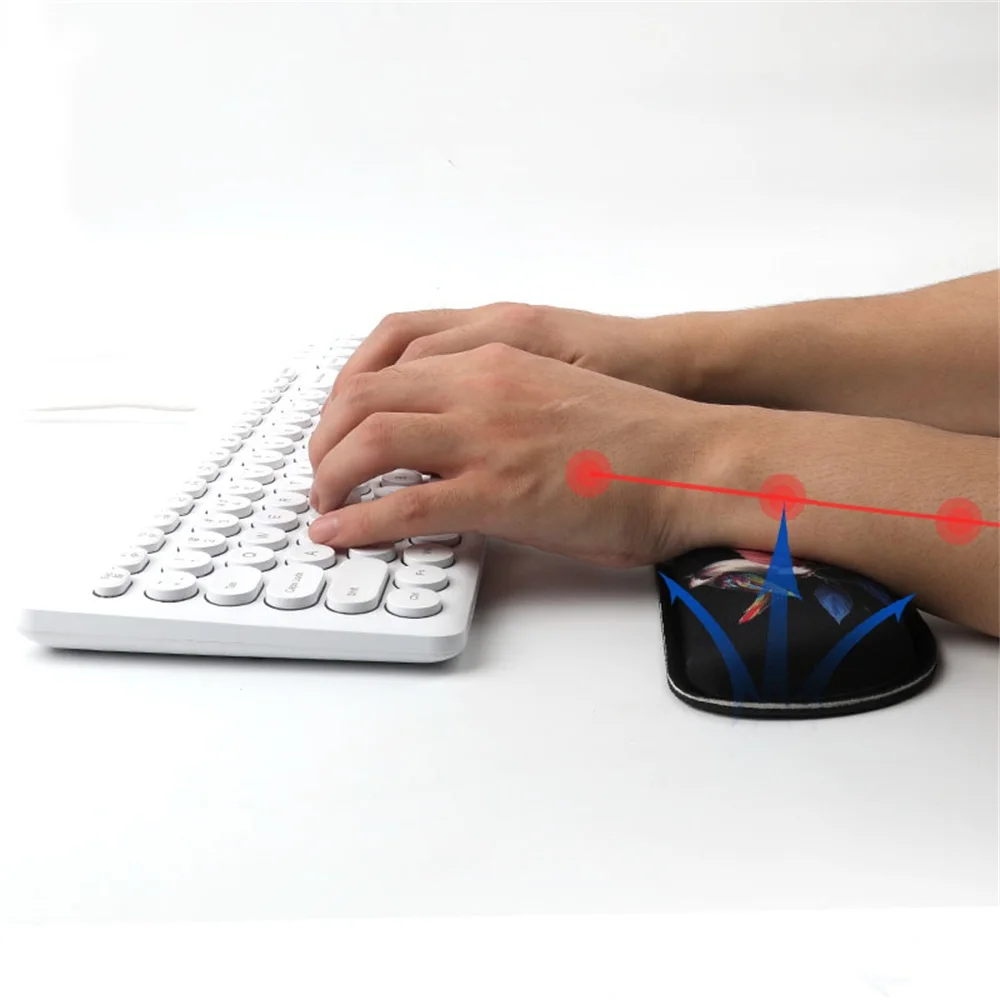 Almofada de Teclado Ergonômica de Espuma de Memória Mouse Pad Descanso de Pulso Coaster Antiderrapante Base de Borracha tipo Fácil Mármore - Imagem 3