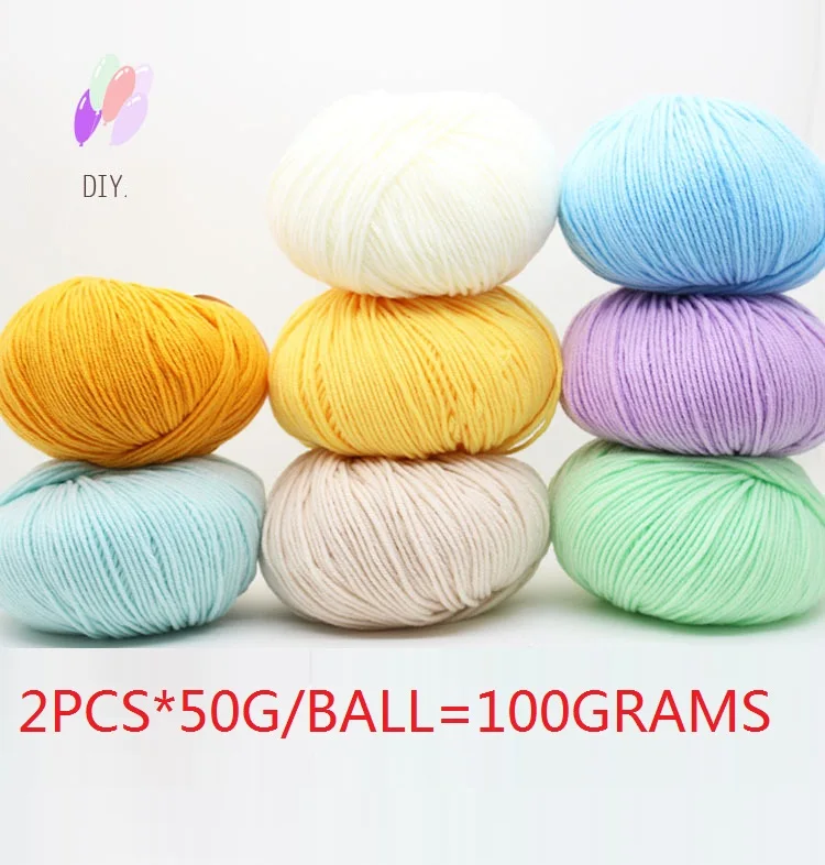 

2pcs=100g Cotton Knitting Yarn Crochet Yarn for Knitting Anti-Static Soft Cheap Yarn Factory Price for Sale DIY Milk Cotton