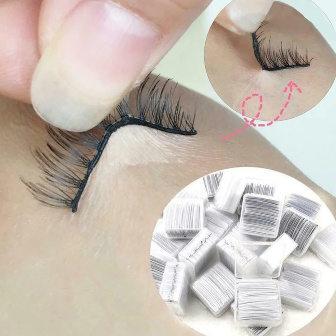 34 Pcs Reusable Self Adhesive Glueless Strip Eyelashes Natural False