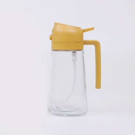 Olive Oil Dispenser Bottle 2-In-1 Cooking Oil Sprayer 470ml Glass Spray Bottle With Dumper Food Grade Oil Mist Machine Suitable