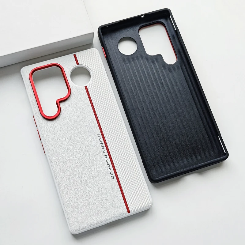 Minimalist Splicing PU Leather + Hard PC Anti-Fall Non-Slip Protection Phone Case