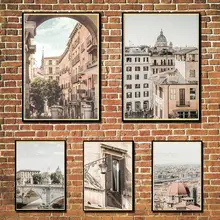 

European City Architecture Canvas Painting Rome Italy Landscape Wall Art Poster Nordic Travel Photography Pictures for Decor