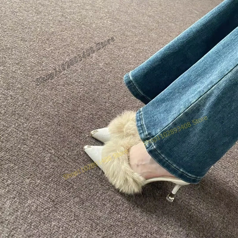 

Женские шлепанцы с острым носком, на шпильке-шпильке