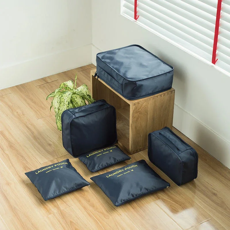 

6 PCS Travel Storage Bag Set for Clothes Multifunction Packing Cube Bag Travel Kit Wardrobe Suitcase Pouch Tidy Organizer