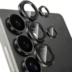 Titanium Alloy Camera Protector Ring with HD 9H Glass Rear Lens Case - Samsung S26Ultra (Black - 01)