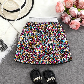 Shiny Sequin A-Line Skirt 1