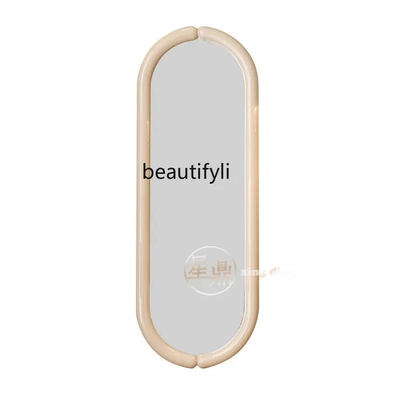 

Nordic Cream Full-Length Mirror Light Luxury Dressing Home Creative Home Oval Floor Full-Length Mirror