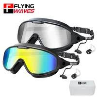 2pcs Large Frame Silicone Swimming Goggles for Adult Youth HD Anti Fog Coated Women Men Wide View Pool Beach Swimming Eyewear