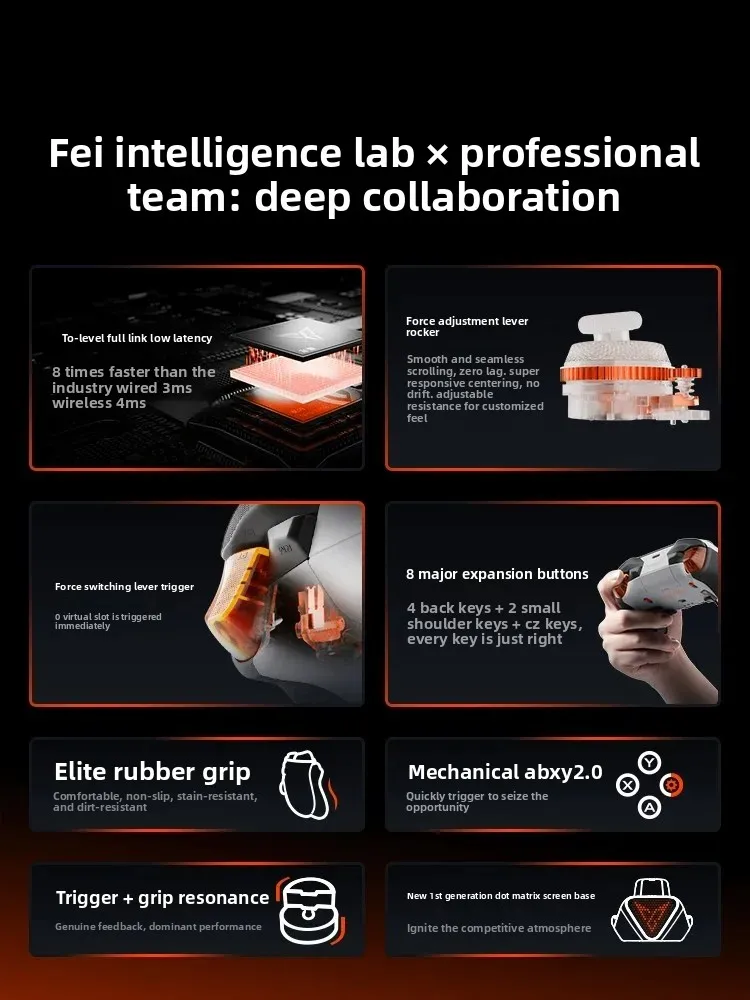 Flydigi Vader5 Pro 무선 게임 패드 스위치 PC 모바일 버전 게임 컨트롤러 PC 게이머 선물용 블루투스 스팀 컨트롤러