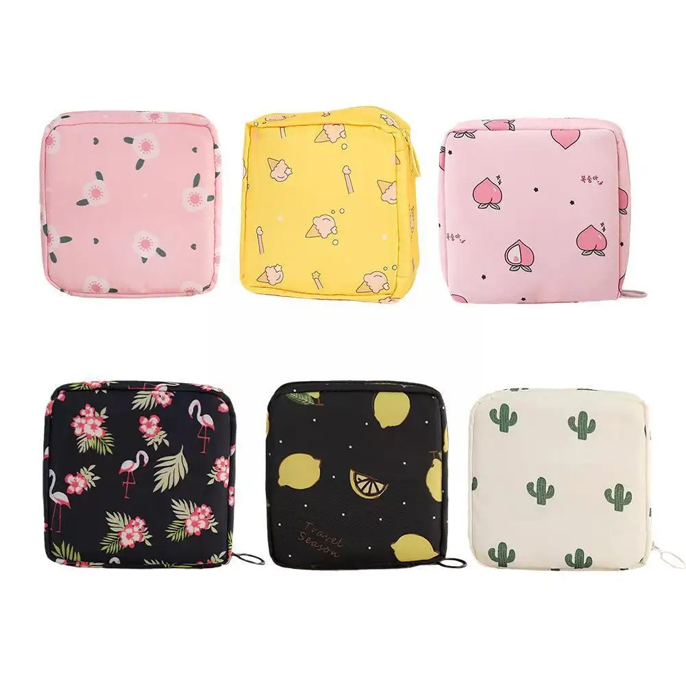 

Women Portable Sanitary Napkin Storage Bag Cotton Travel Coin Tampon Purse Zipper Lipstick Storage Cosmetic Bag Makeup Earp F4O3