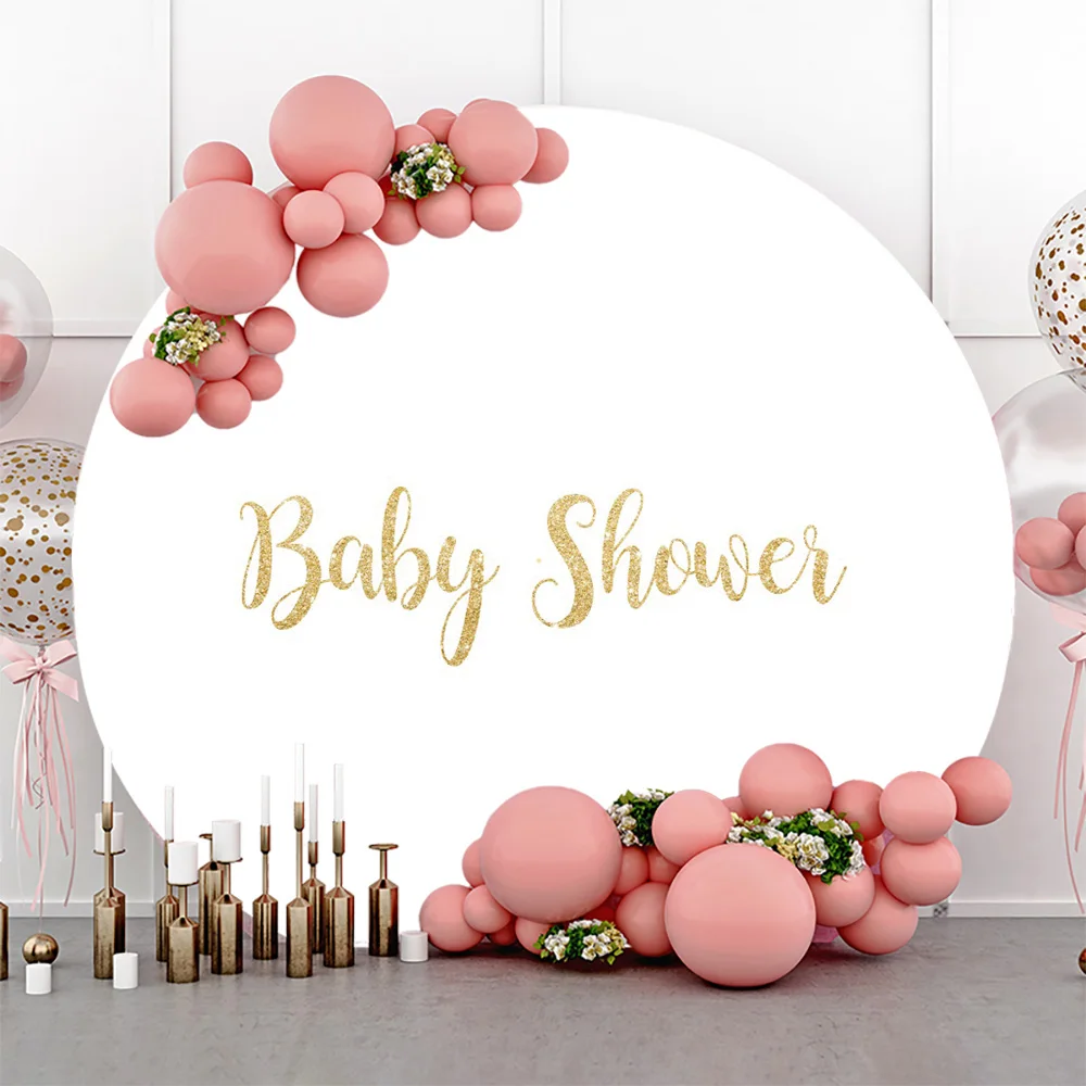Photo Backdrop White Round Backdrop Cover Baby Shower Happy Birthday Party Wedding Circle Photography Background Decor Photo Studio Prop