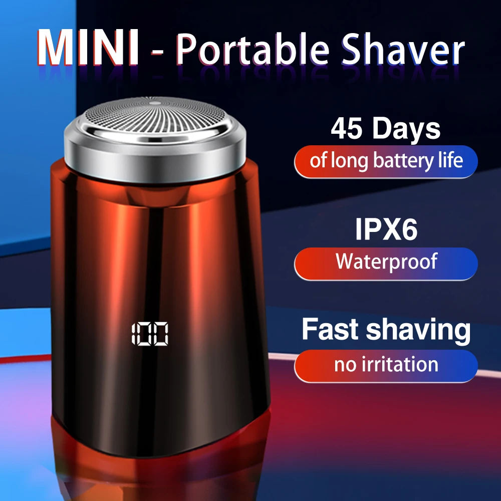 Portable Mini Electric Shaver for Men Beard USB Razor Mini Men\'s Shaving Machine Blender Waterproof Sharp blades no irritation