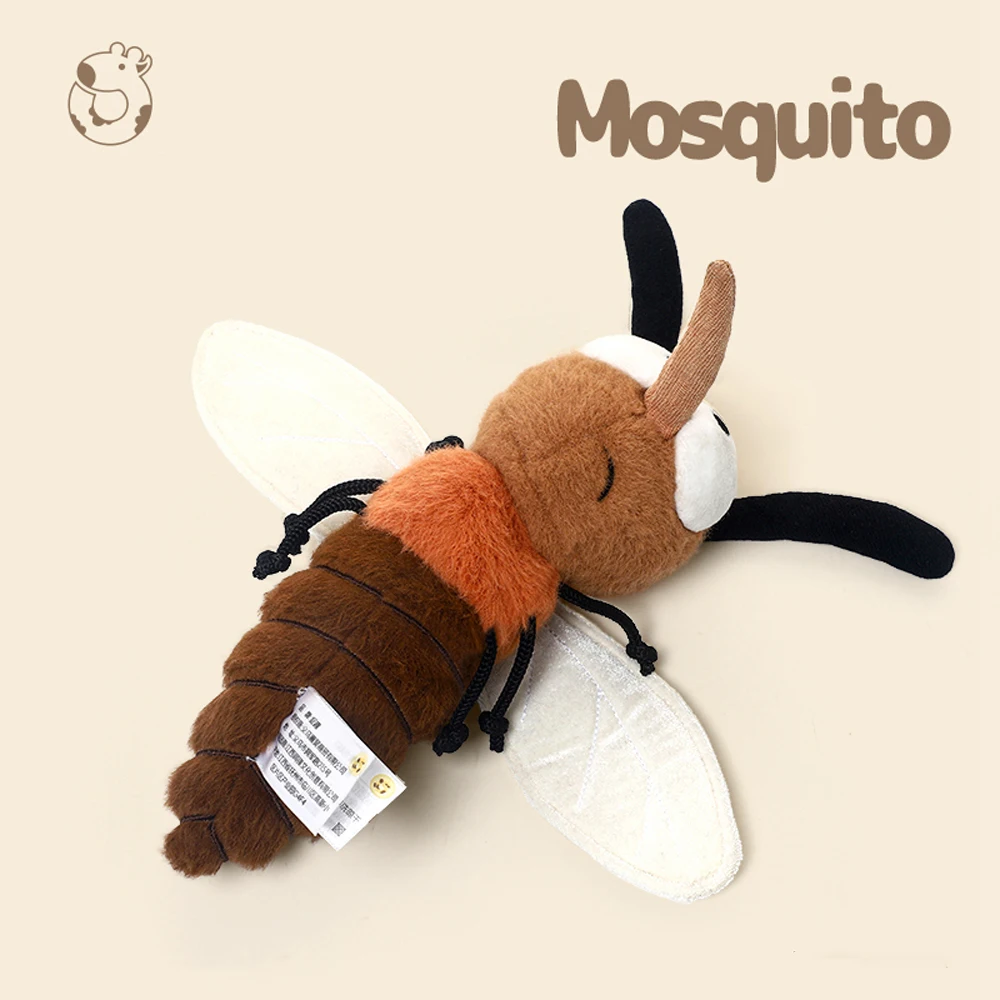 25cm Summer Mosquito Plush Toy Cute Stuffed Bug with Angry Face Fluffy Doll Room Decor Children's Birthday Gift