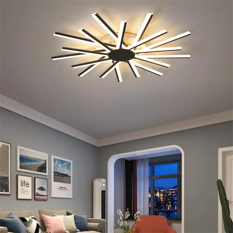 

Remote Chandelier Dimming Simple New LED Modern Living Room Bedroom Villa Apartment Aisle Lighting Lamp Indoor Lampka Home Decor