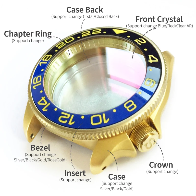 Cassa per orologio in acciaio inossidabile Finitura opaca argento