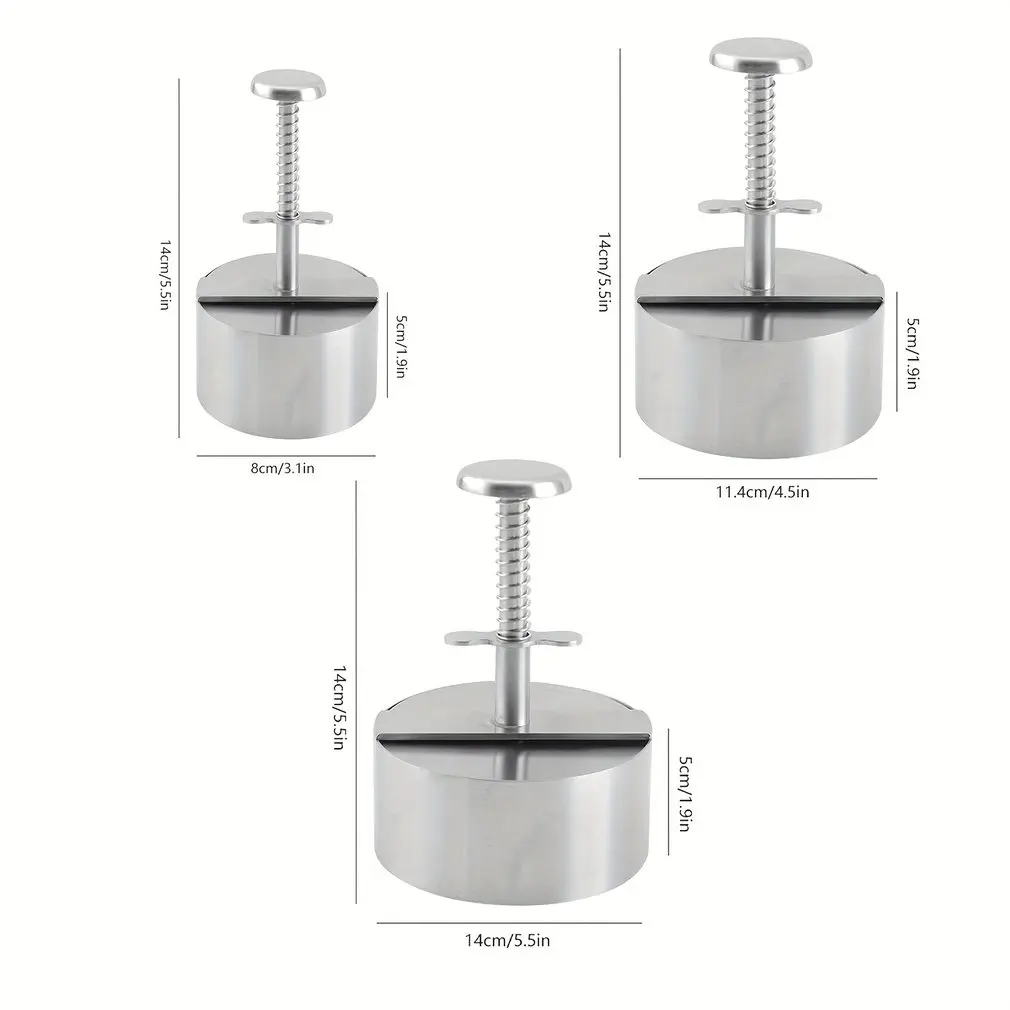 304 Stainless Steel Hamburger Press Burger Patty Maker Kitchen Tools Pork Beef Manual Mold for Grill Griddle Meat Multiple sizes