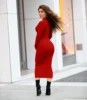 spring Longuette long-sleeved Elastic force Slim High collar slim long dress 4