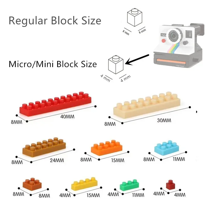 창의적인 원스텝 SX-70 카메라, 마이크로 미니 블록, 벽돌 장난감, 모델 빌딩, 어린이 크리스마스 선물, 2024 신제품, 802PCs