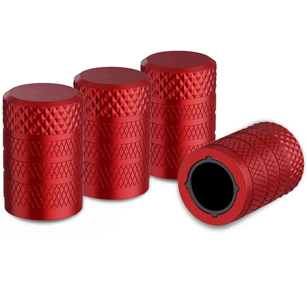 Premium Aluminum Tire Valve Stem Caps - Set of 4 - Corrosion Resistant Covers