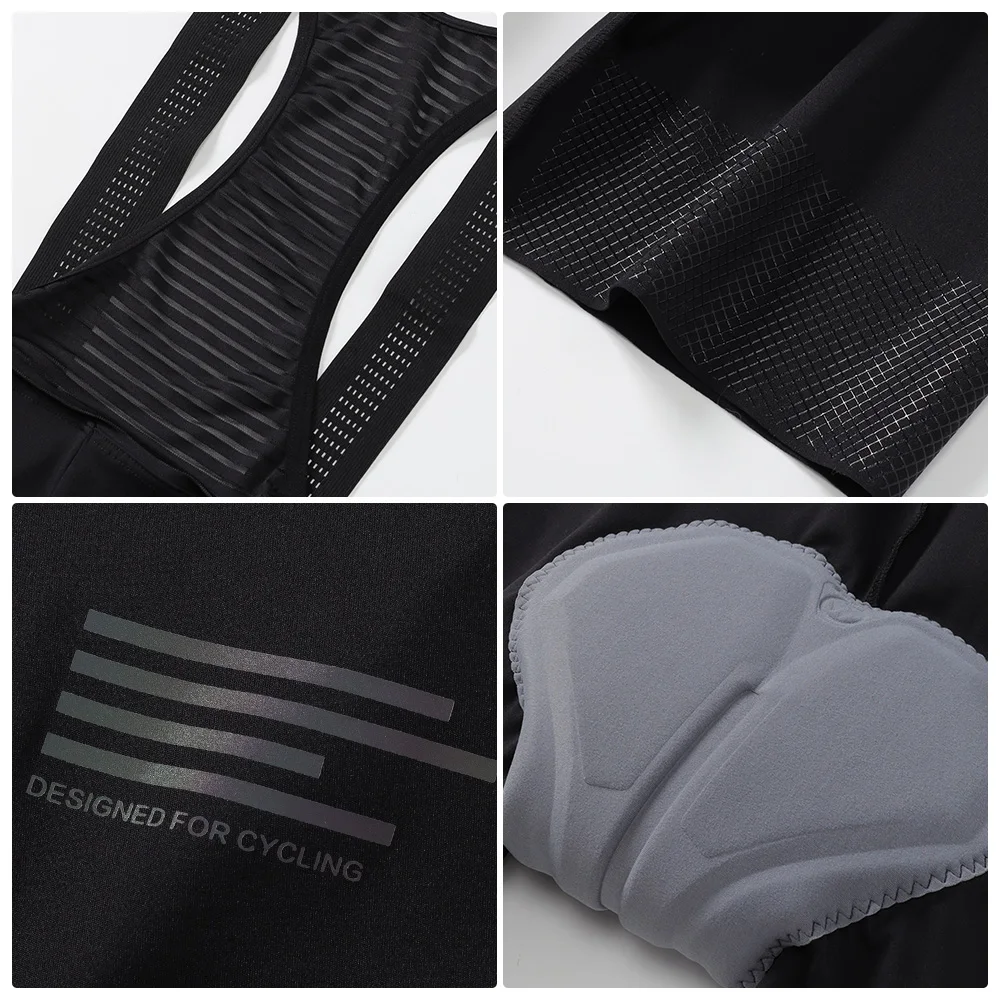 Men Cycling Bib Shorts MTB Mountain Bike Tights Bibs Bicycle Clothing Italian Dolomiti Pad 5H Long Distance Riding Outdoors RION