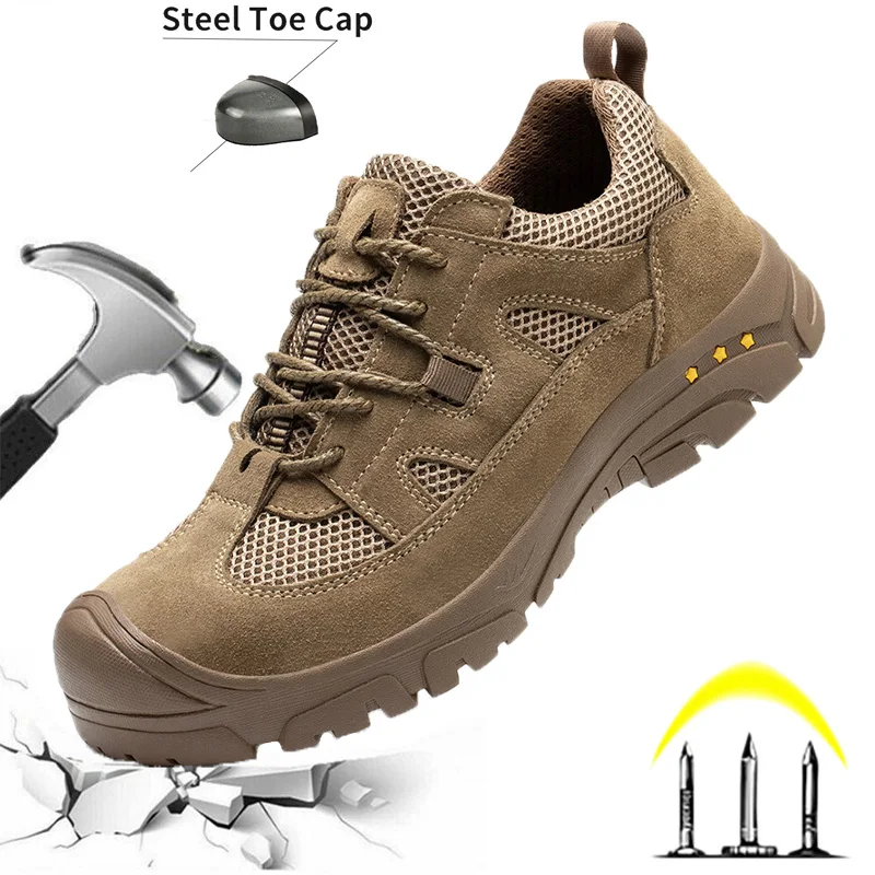 

DianSen Summer Light Breathable Sneaker Work For Men Safety Shoes Steel Toe Men And Women Puncture-Proof Work Boots Footwear