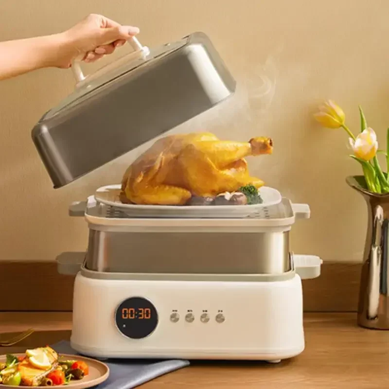 Brand-new Stainless Steel Electric Steamer Steamer Stew Pot Multi-functional Household Water-proof Stew Pot Automatic Reservatio