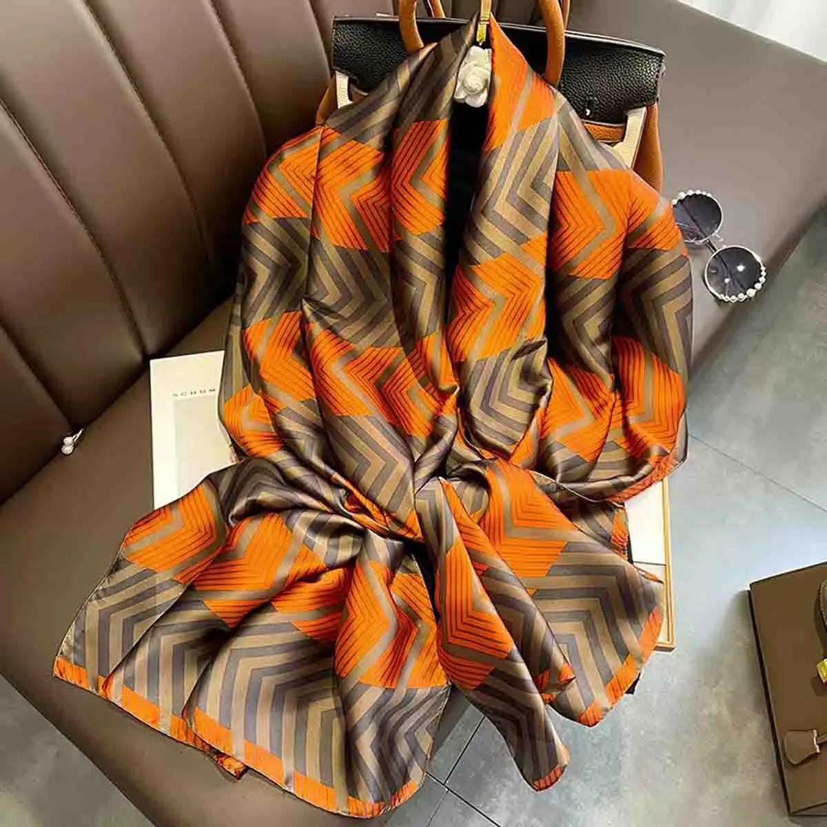 FKYBDSM Silky Scarves Pashmina Shawls Wraps of Evening Dresses Large Sunscreen Shawls And Beach Scarves feather scarf scarf accessories women tassel shawl