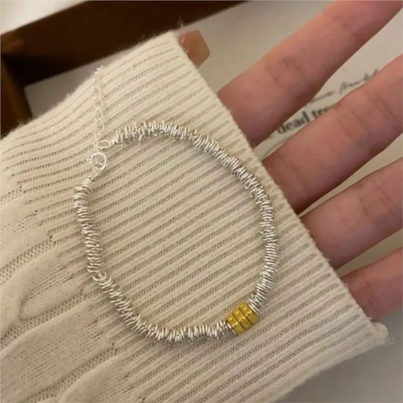 Silver Color Irregular Beads Bracelet for Women Ladies New Fashion 14k Gold Handmade Bead Chain Party Jewelry Gifts