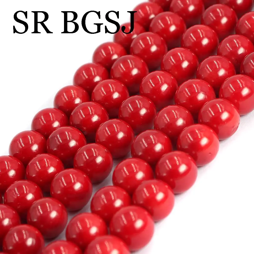 

Круглые Гладкие бусины-разделители из натурального красного кораллового камня, 9-10 мм, 11-12 мм, для изготовления ювелирных изделий, браслетов, ожерелий ручной работы