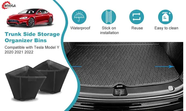 For Tesla Model 3 Y Trunk Organizer Side Storage Bins Rear Cargo Cover  Protector Objects Holder Board 2023 2022 2021 Accessories - AliExpress