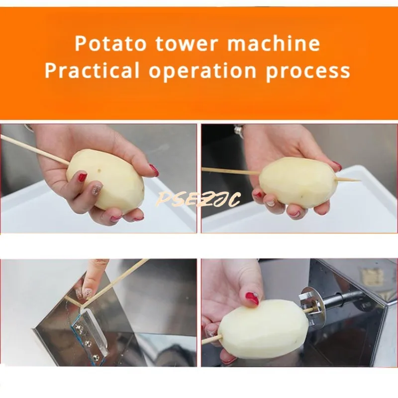Commercial Stainless Steel Potato Tower Machine Manual Whirlwind Potato Slicer French Fry Tool spiral slicer french fries machine