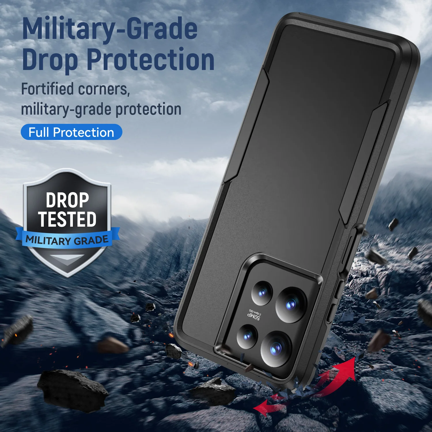 Shockproof Dual Layer Armor Cover Case - Rugged Protection with 2-in-1 Hard Design