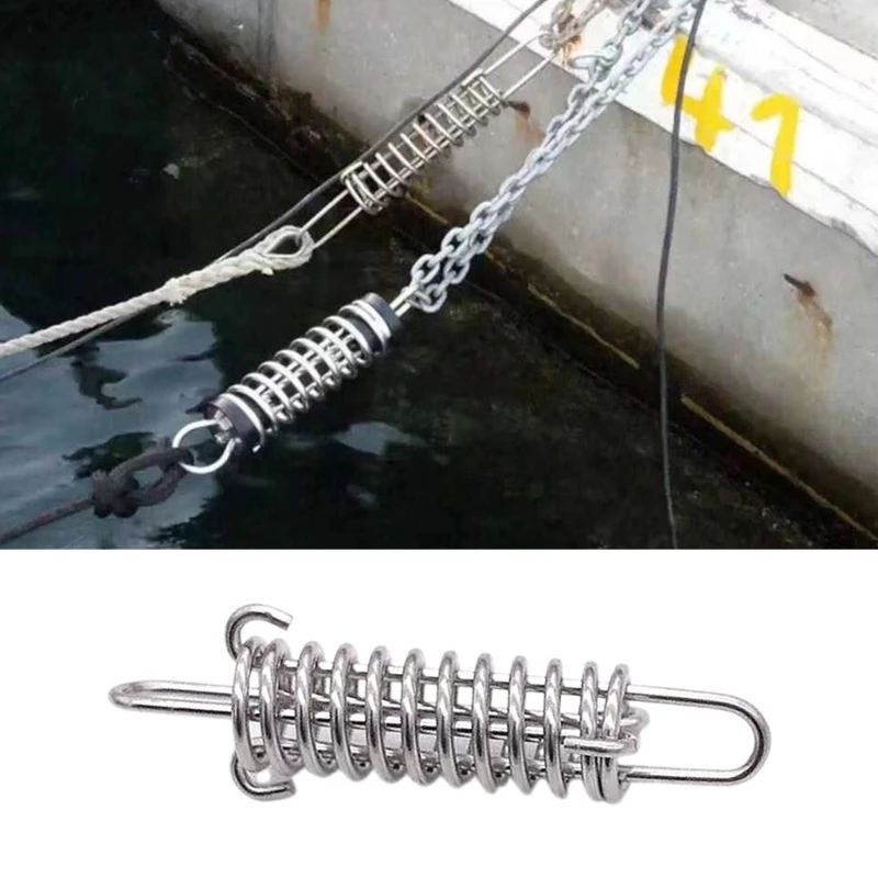 boat docking mooring spring stainless steel 316 damper snubber marine springs corrosion resistance anchor mooring device Docking Mooring Spring Shock Spring Antioxidation for Chains Ropes Camping Tents