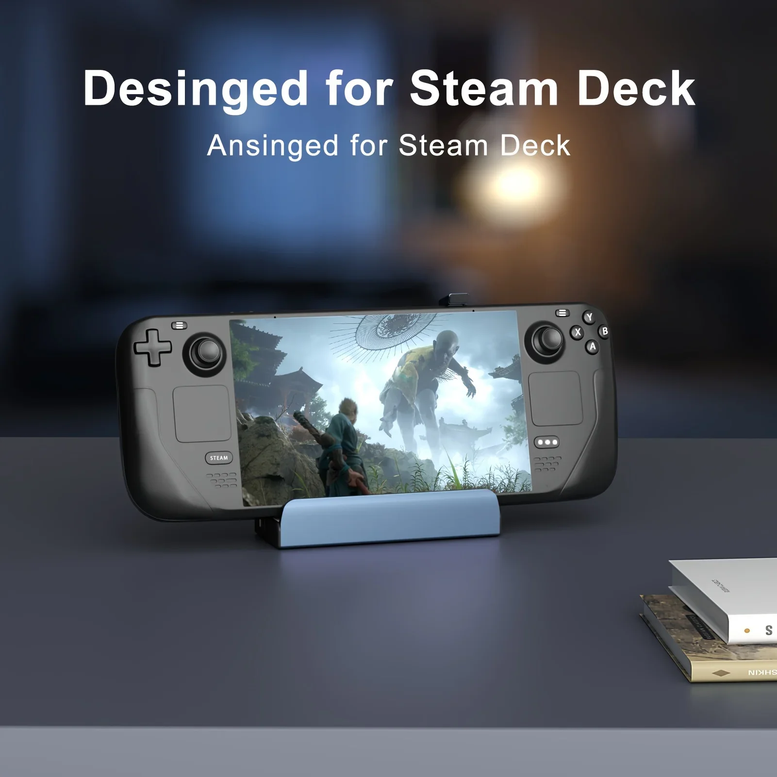 Steam Deck Dock 6 in 1 Steam Deck Rog Ally Docking Station Stand  3*USB 3.0 HDTV 4K@60Hz Gigabit Ethernet PD 100W Hub 4