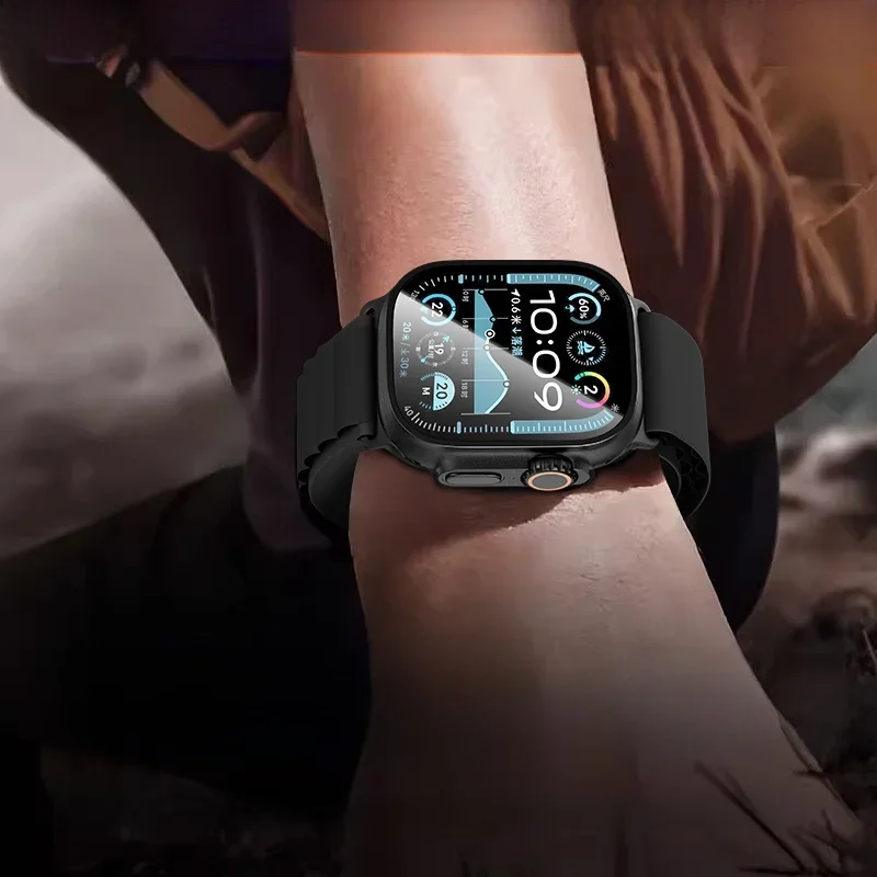 애플 워치 울트라 3 49mm 방수 자동 정렬 설치 강화유리 풀 필름 iWatch 울트라 2 49용 스크린 보호필름