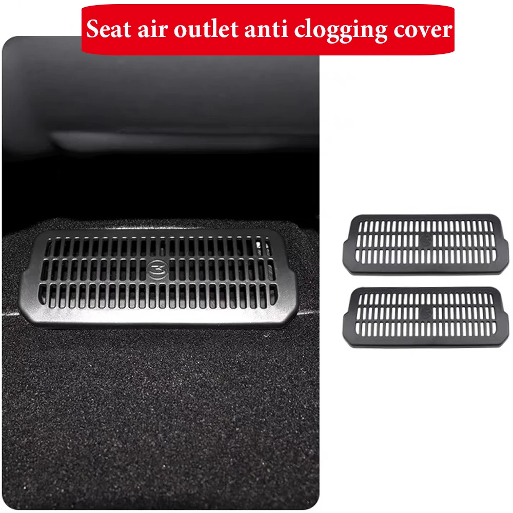 

2X For Tesla Model 3 Highland 2023 2024 Air Outlet Protect Cover Under Seat Anti-dust Modified Decor Parts Interior Accessories