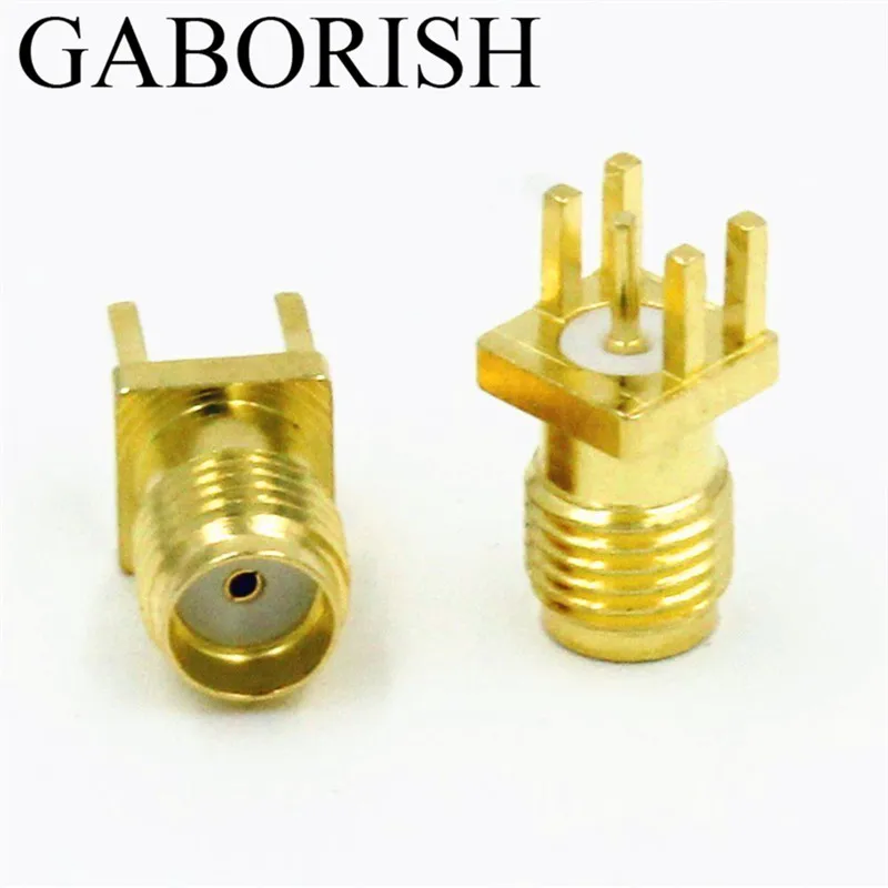 100pcs Sma Female Jack Connector For 1.6mm Solder Edge Pcb Straight