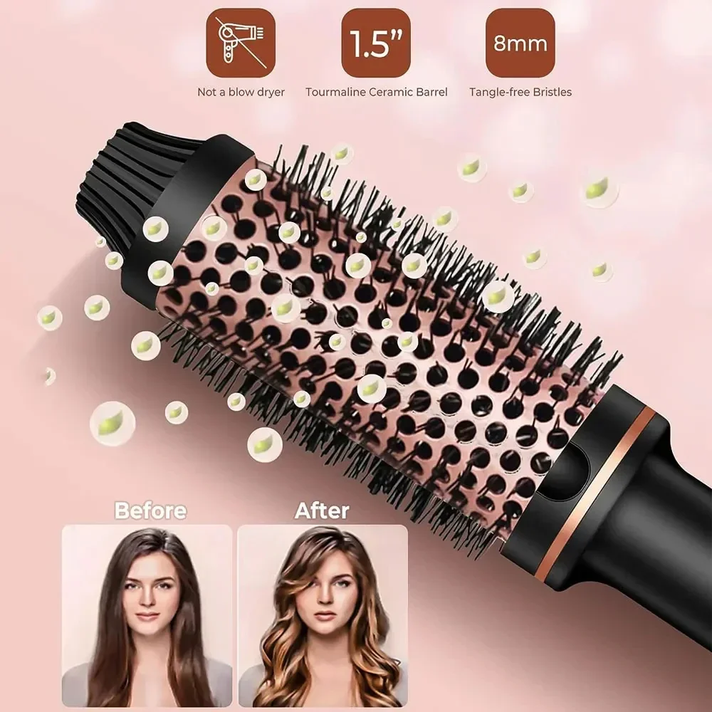3 In 1 Ionic Hair Curler Straightener Professional Curling Iron Heated Hair Styling Brush Anti-Scald Thermal Brush Curl Wand 4