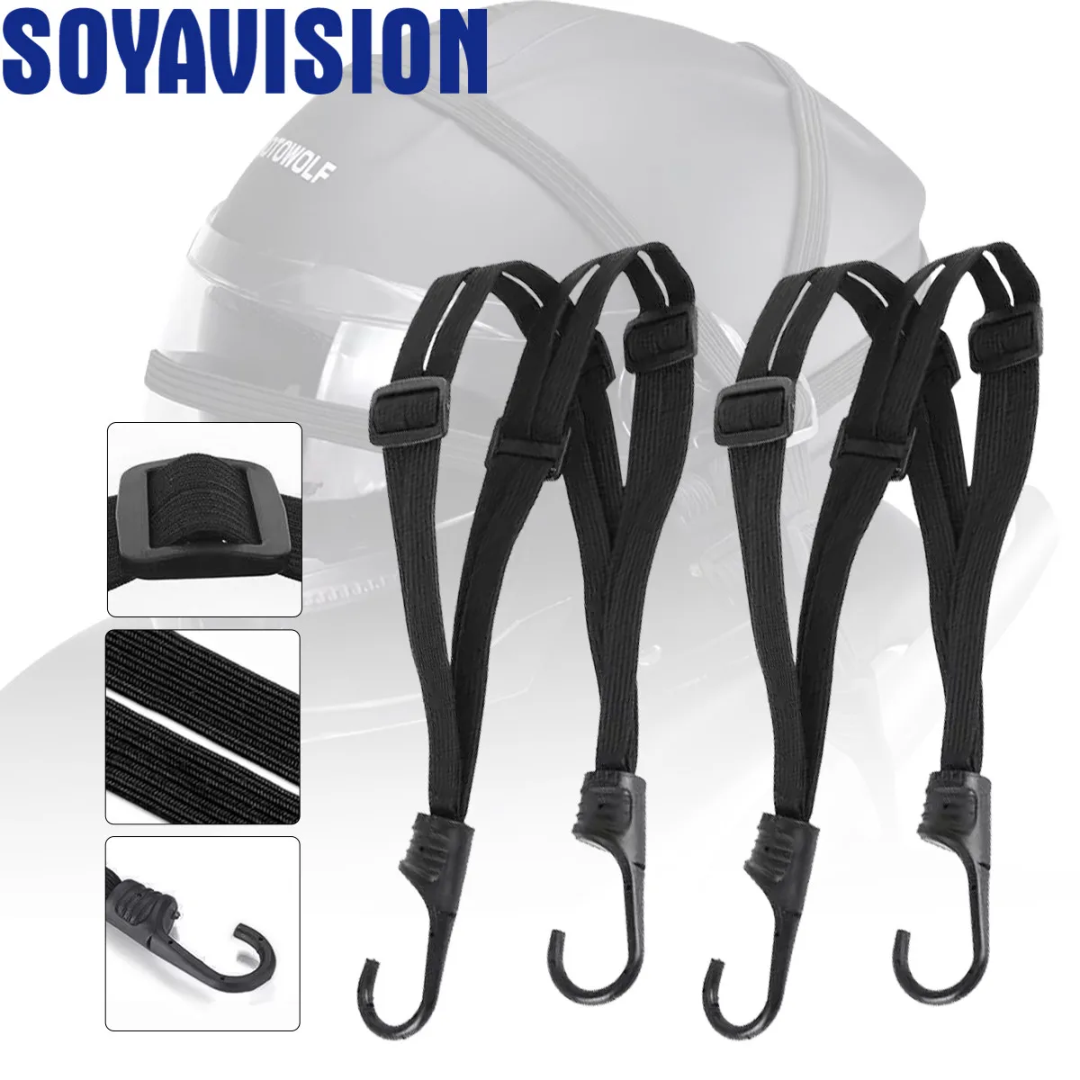 Motorcycle Luggage Strap Black Moto Helmet Net Universal Luggage Helmet Retractable Elastic Rope Fixed Strap 60/90CM
